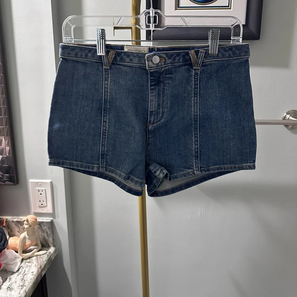 NWT Anthropologie Pilcro Low-Rise Micro Shorts Denim Med Blue Size 26,27,28 - Picture 5 of 6